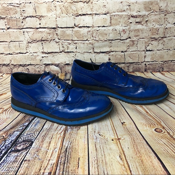 Men’s Electric Blue Prada Runway Fringe Oxford 10 - Picture 2 of 7